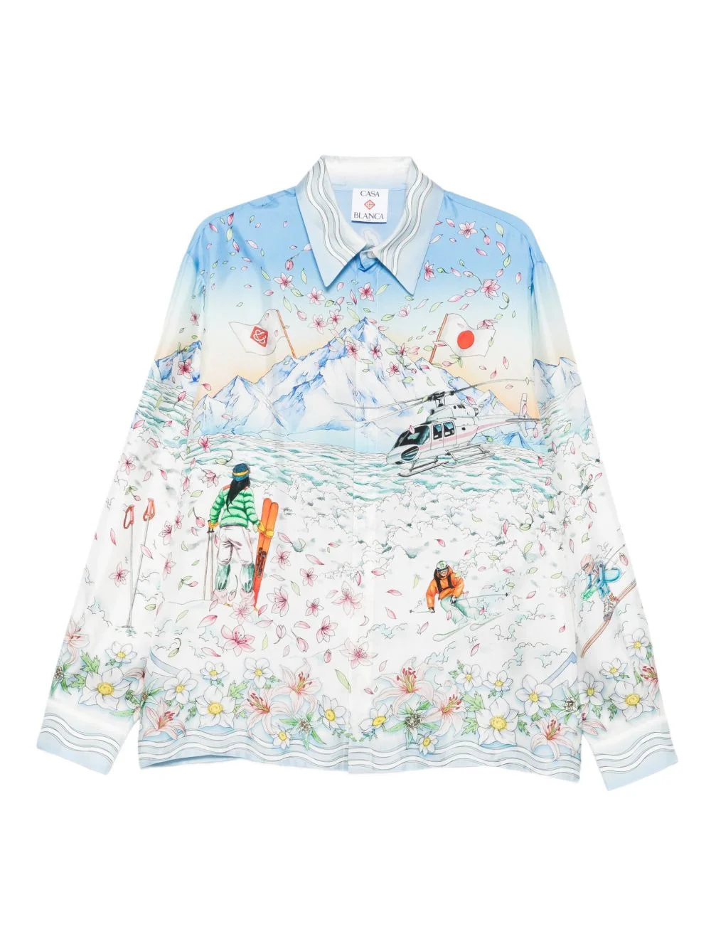 long-sleeve graphic-print shirt - 1