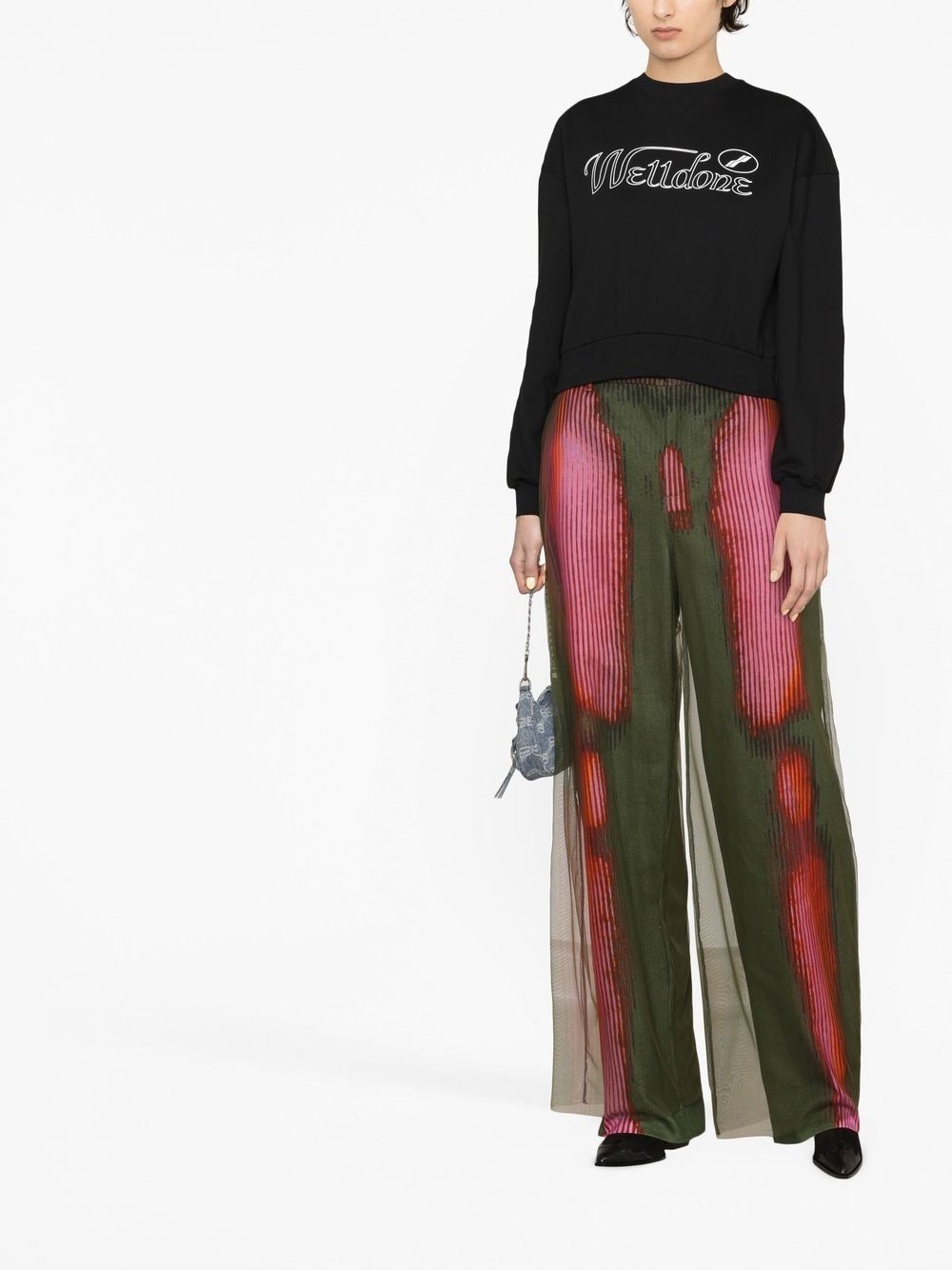 logo-print cropped sweatshirt - 2