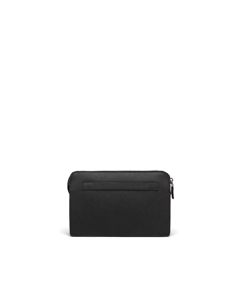 Saffiano and Crocodile Leather Clutch 4