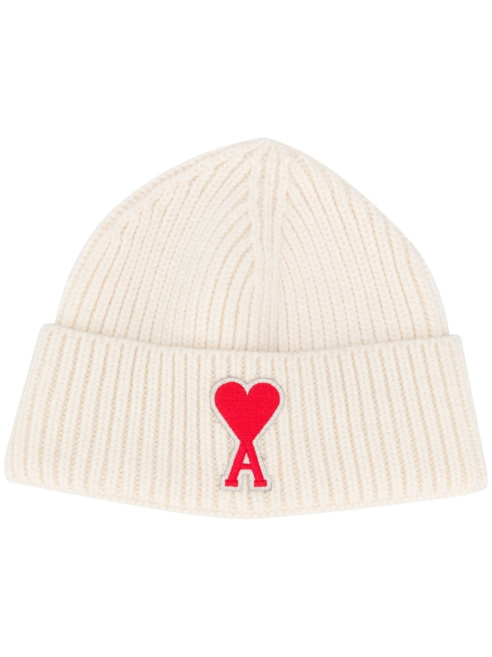 logo-patch knitted beanie hat - 1