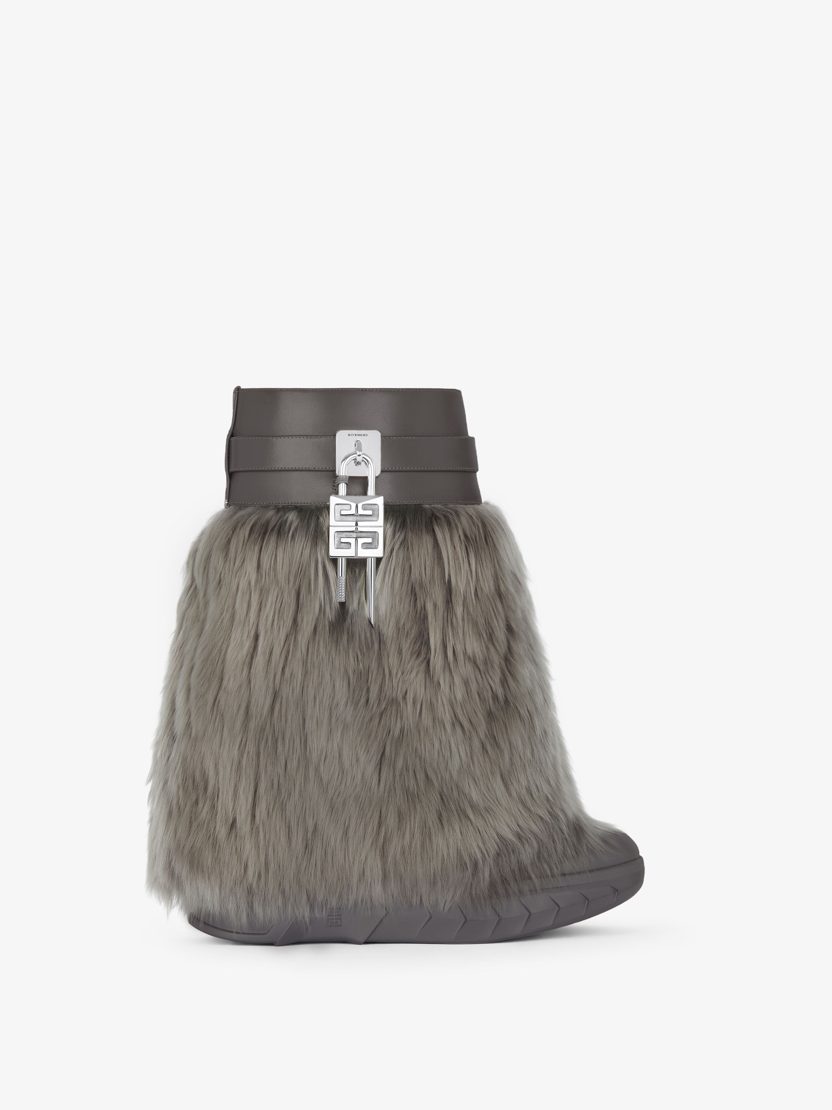 SHARK LOCK BIKER ANKLE BOOTS IN ALPACA - 1