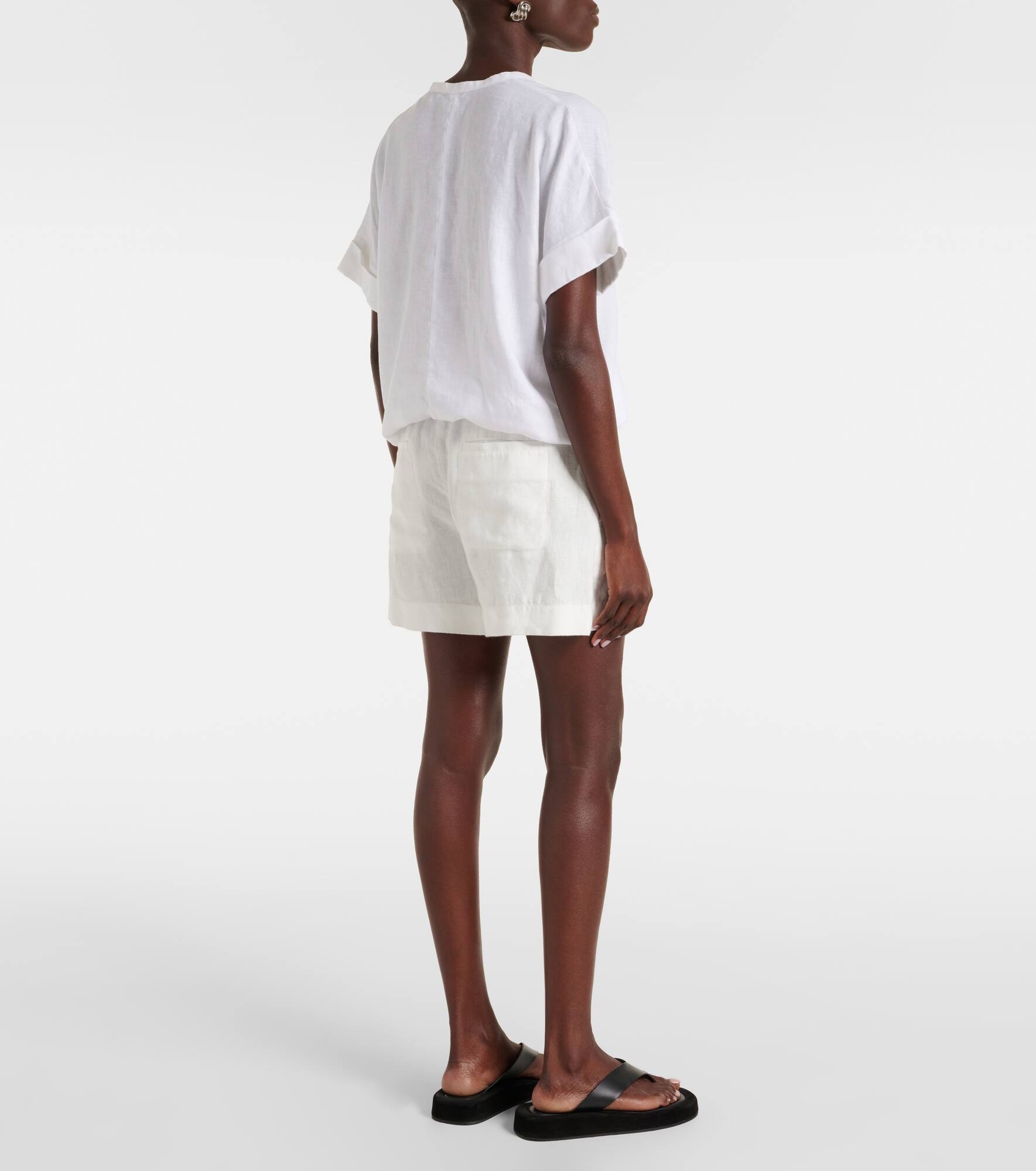 Gathered linen blouse - 3