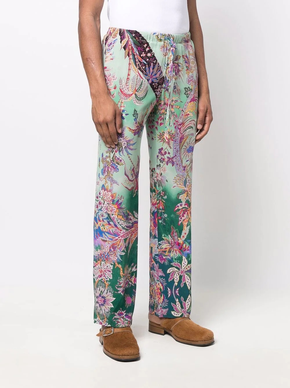 floral-print pajama pants - 3