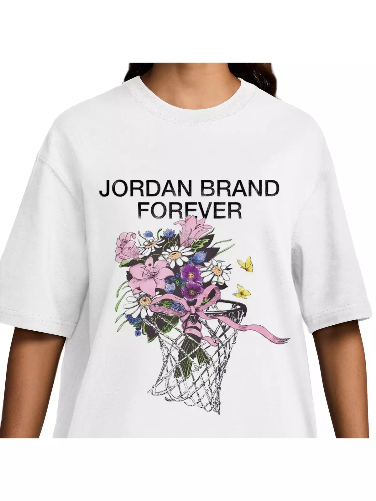 Women's Floral Graphic Tee - White/Bordeaux - 3