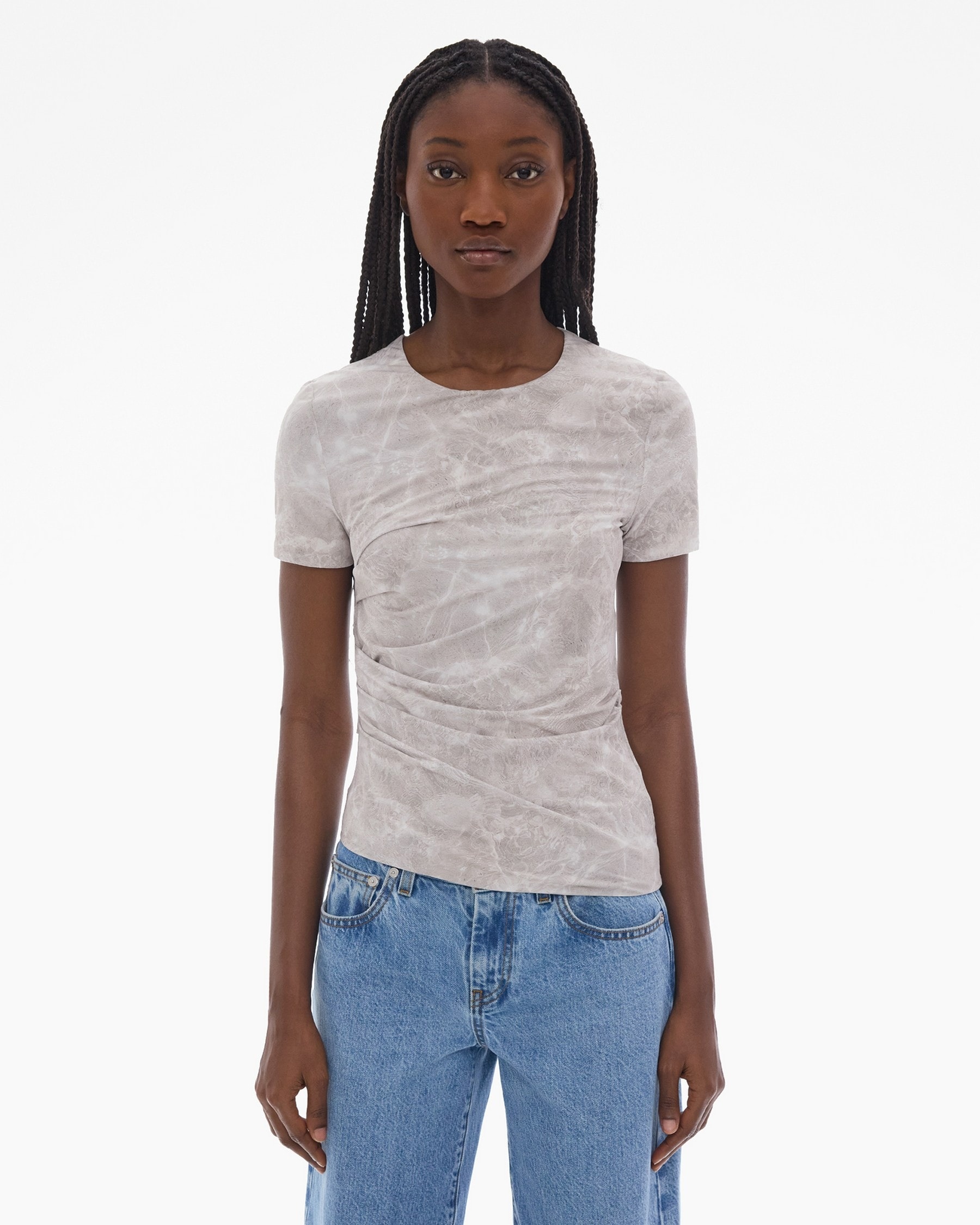 PRINTED RUCHED TEE - 3