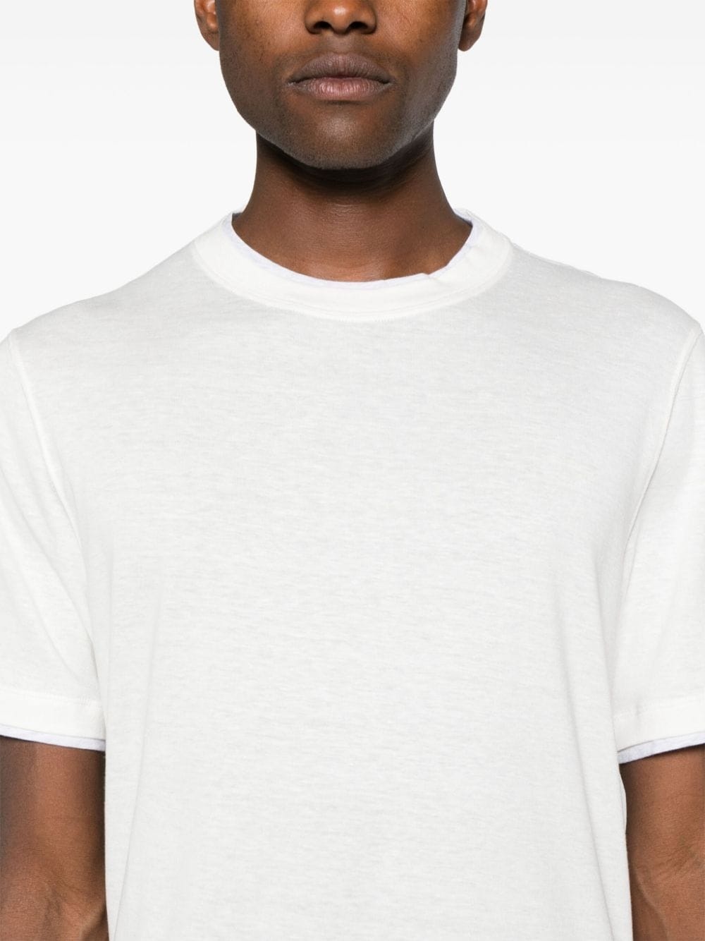 layered crew-neck T-shirt - 5