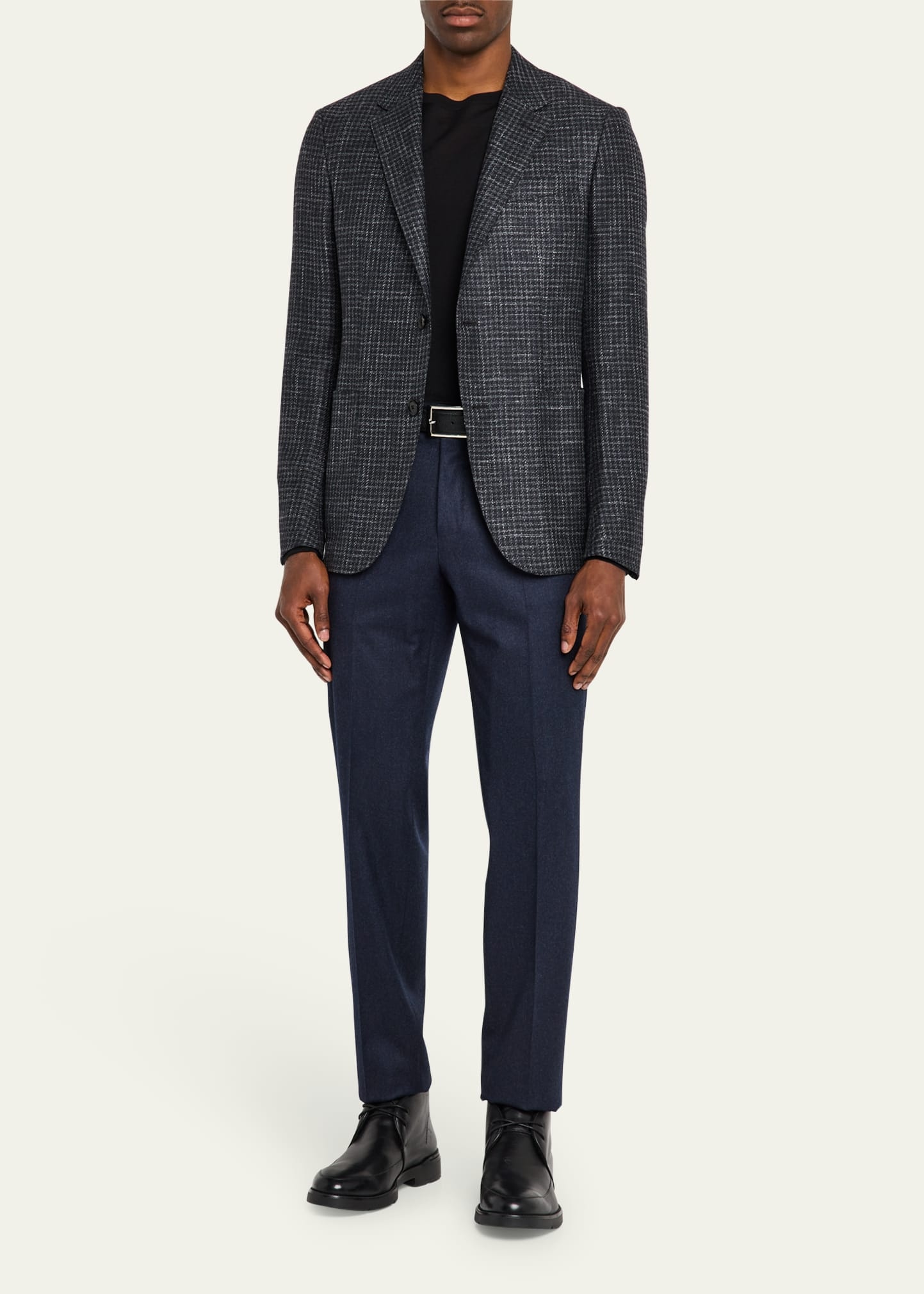 Men's Wool Flannel Flat-Front Trousers - 2