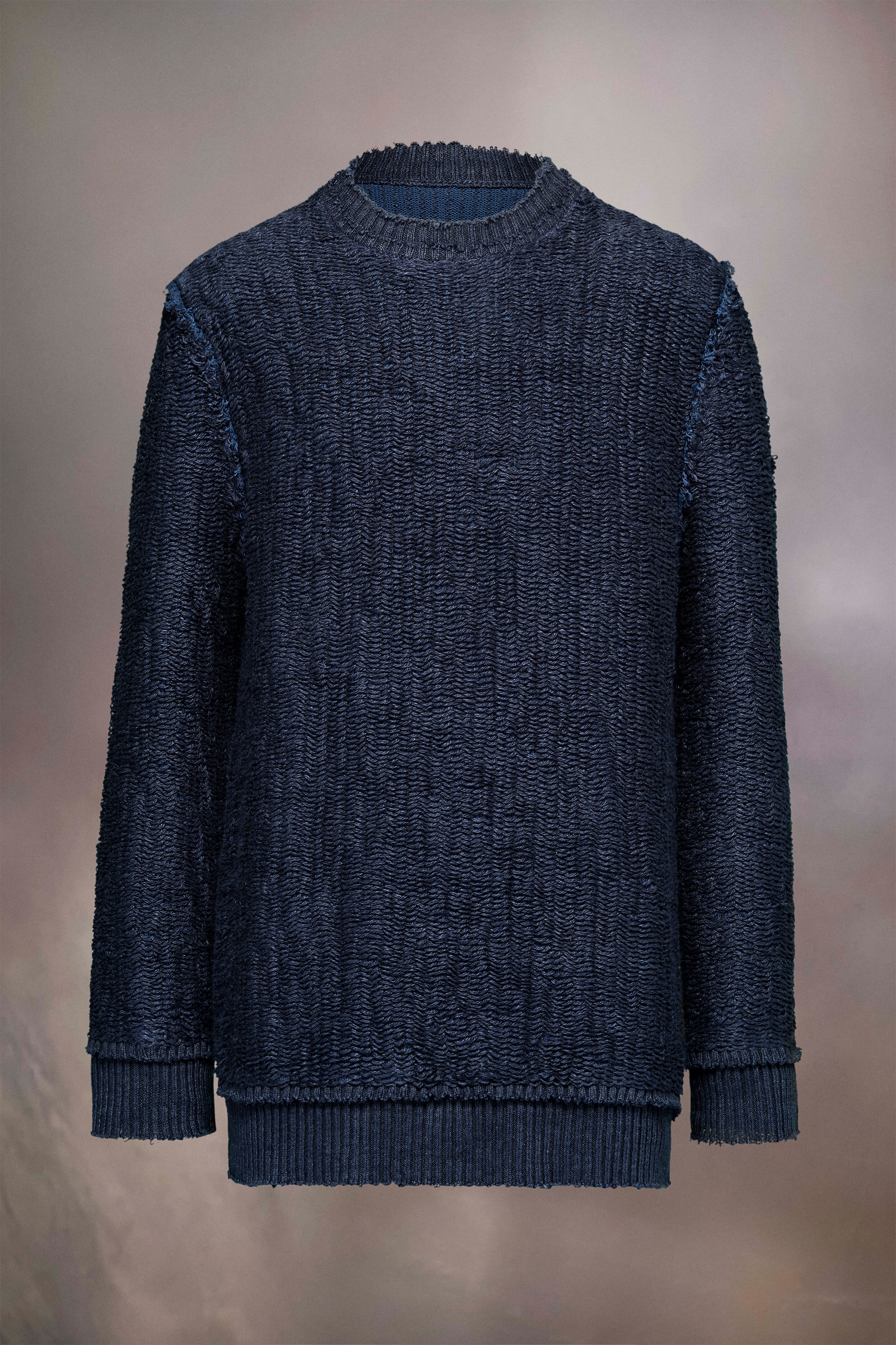 Raw woven knit sweatshirt - 1