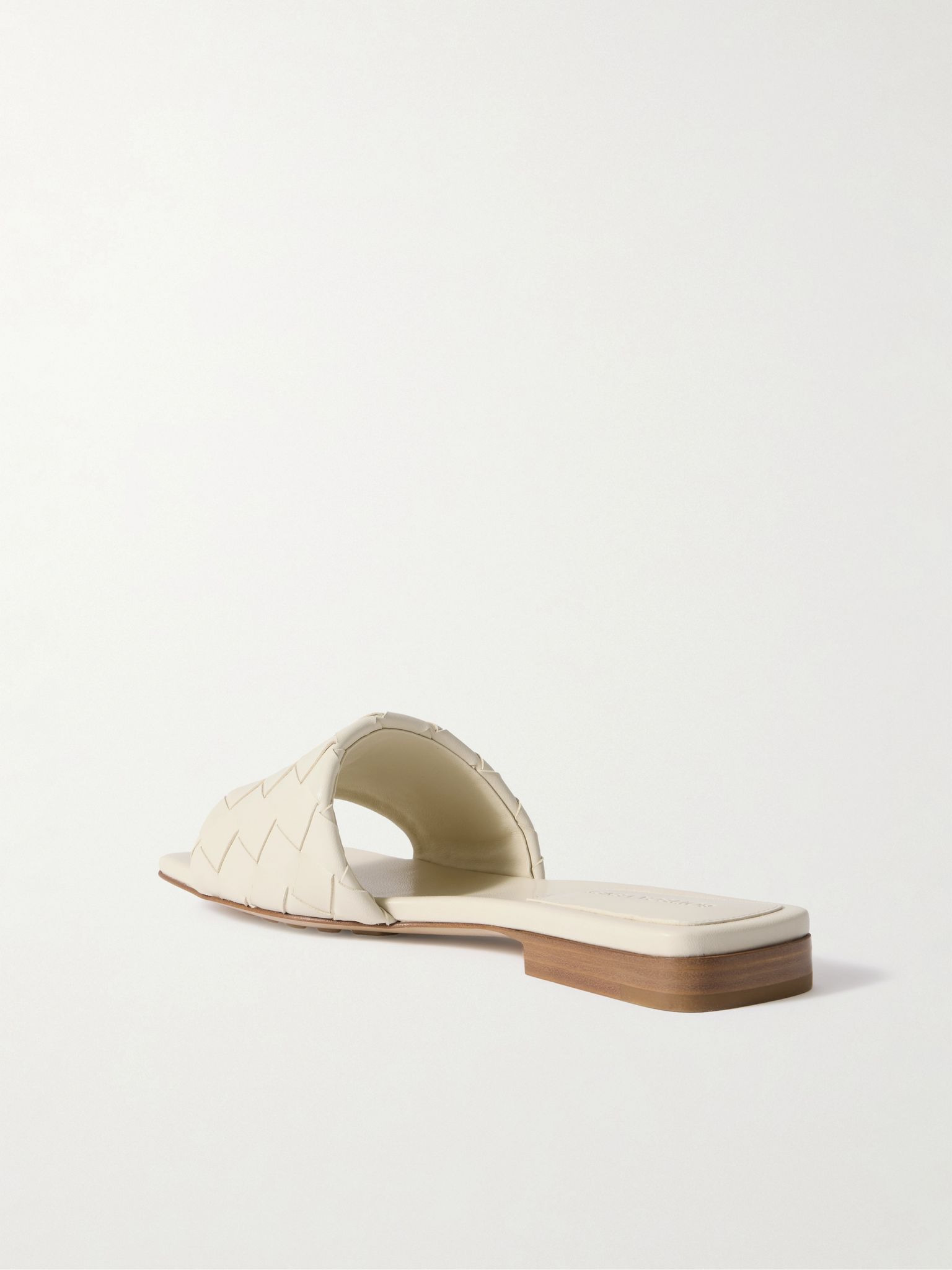 Riva intrecciato leather slides Off-white - 3