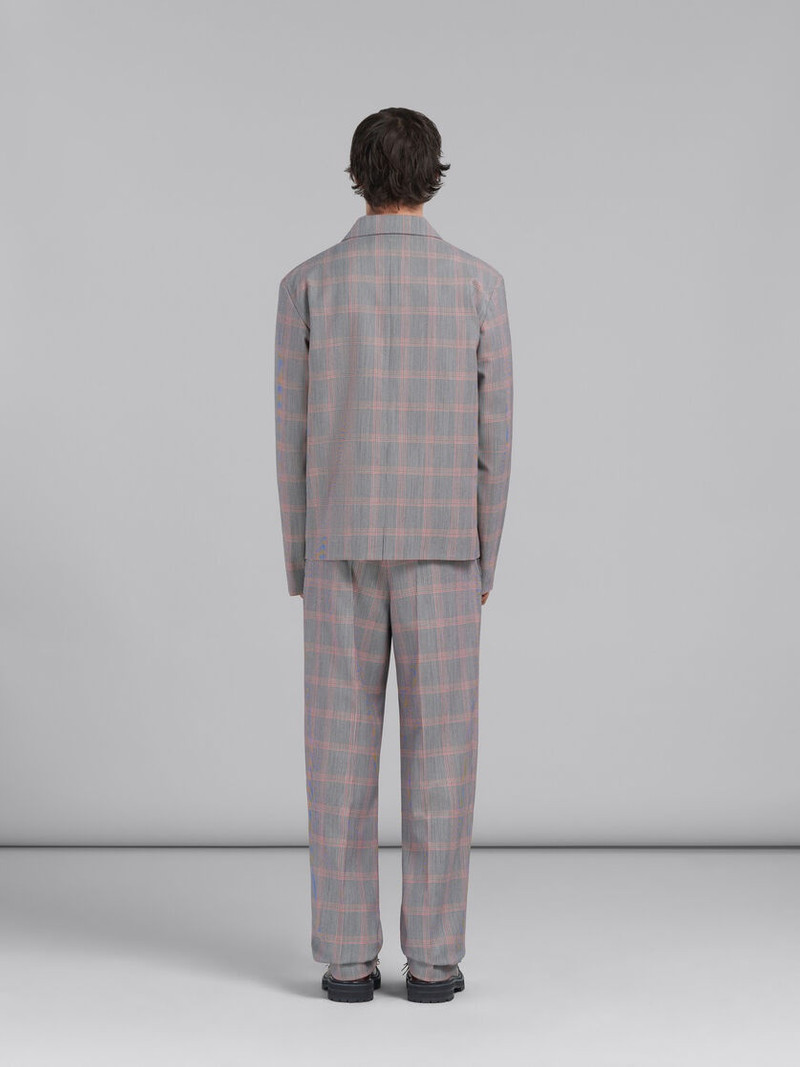 ORANGE CHECKED TECH WOOL BLAZER 3