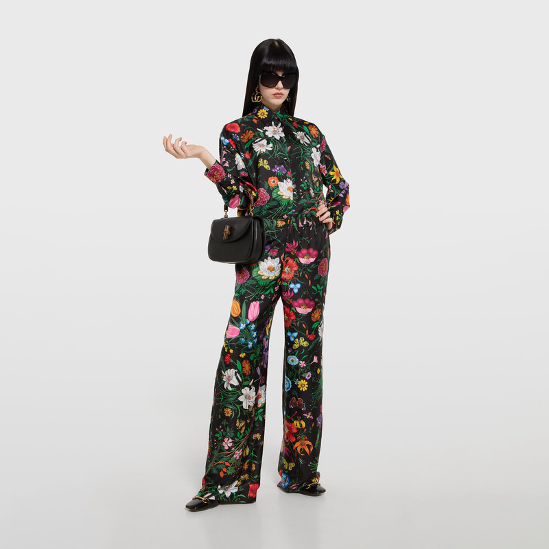 GUCCI Printed silk twill pants outlook