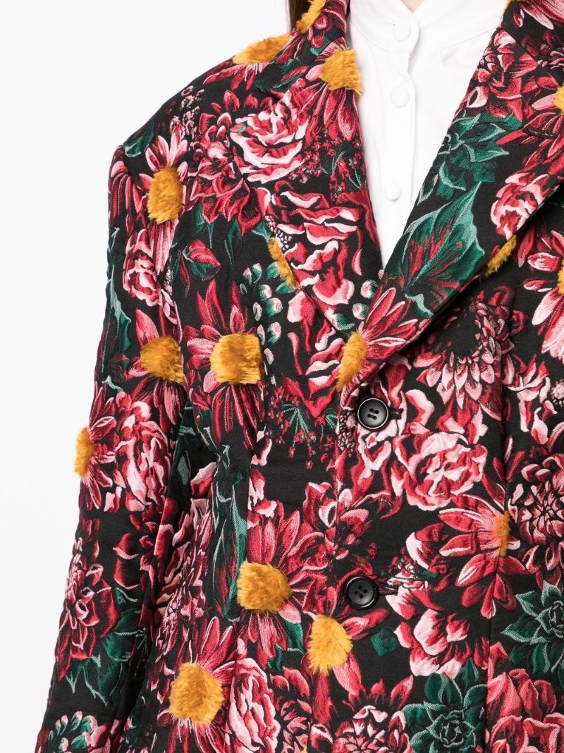 single-breasted floral blazer - 5