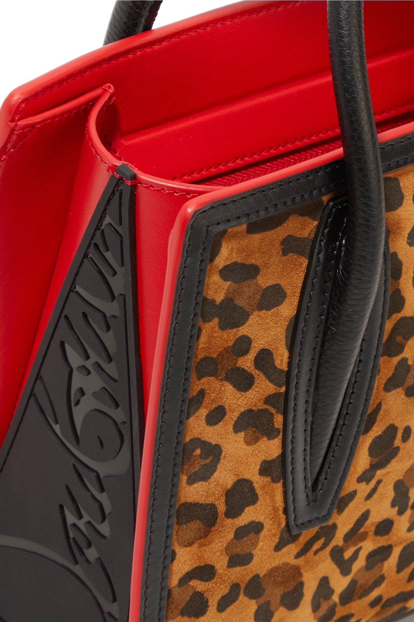 Paloma mini leopard-print suede, leather and canvas and tote - 4