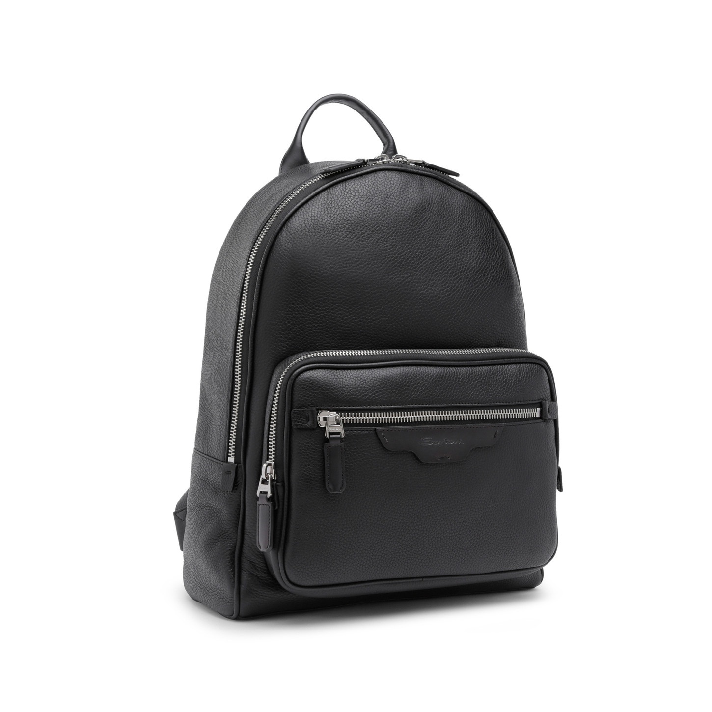 Black tumbled leather backpack - 6