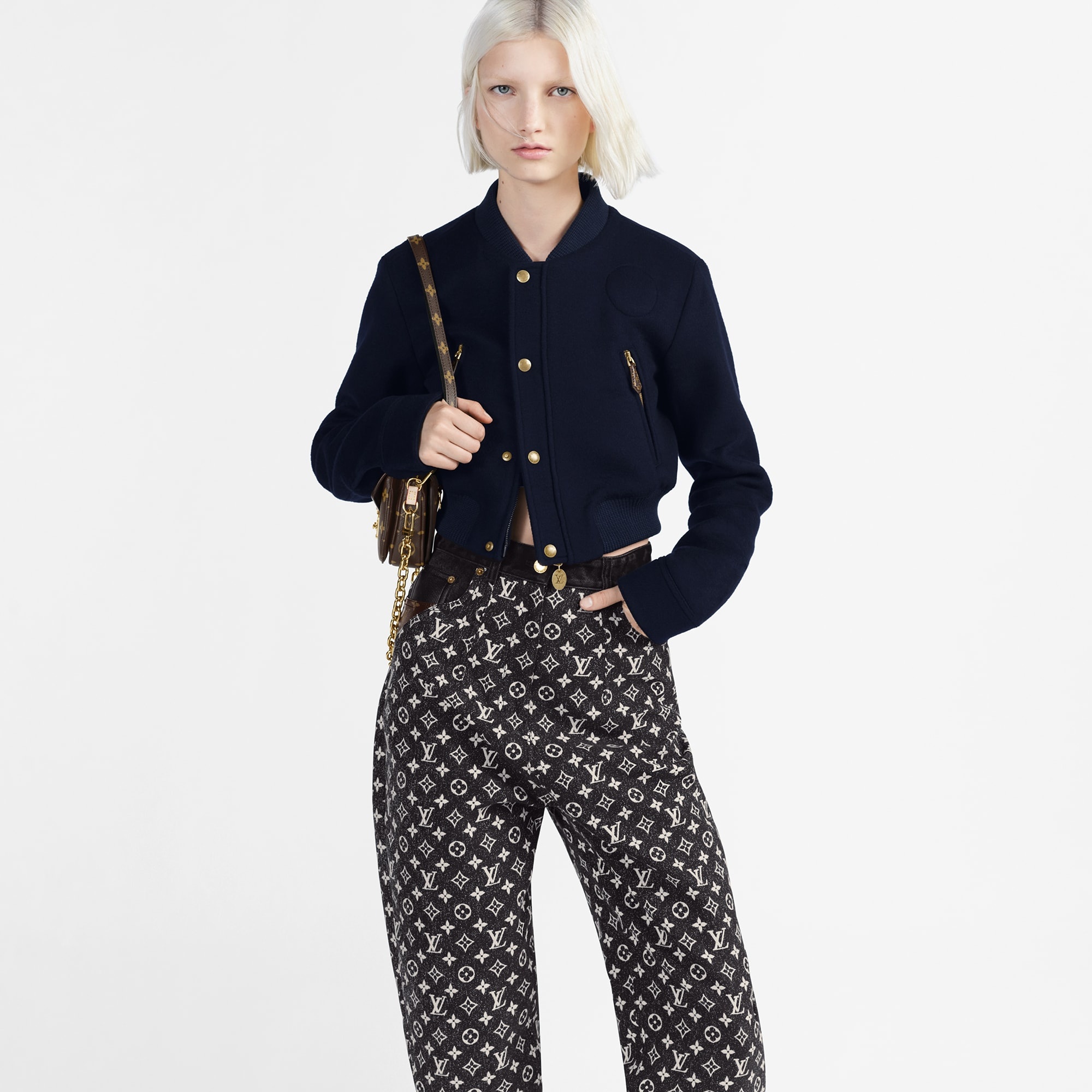 Monogram Denim Mom Jeans - 5