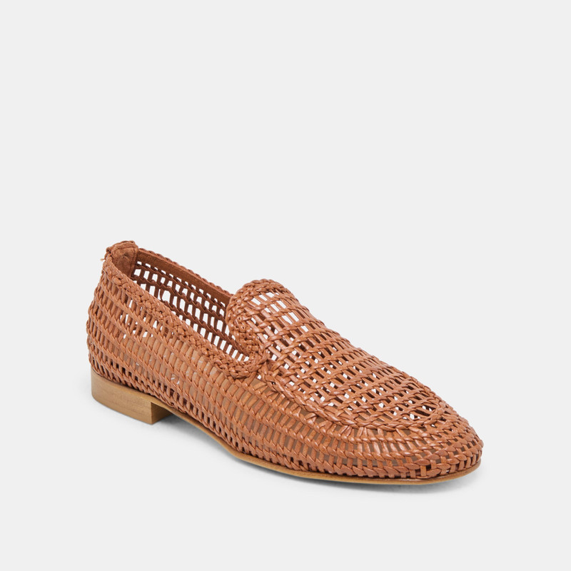 ARMOND FLATS COGNAC WOVEN LEATHER 3