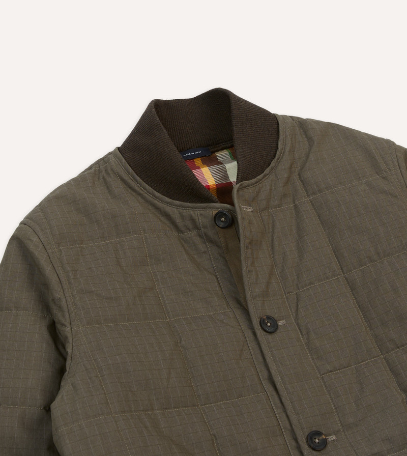 Olive Ripstop Quilted Chore Jacket 3