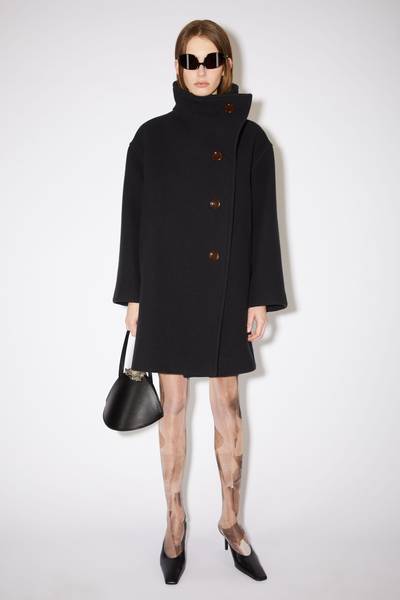 Acne Studios Wool funnel-neck coat - Black outlook