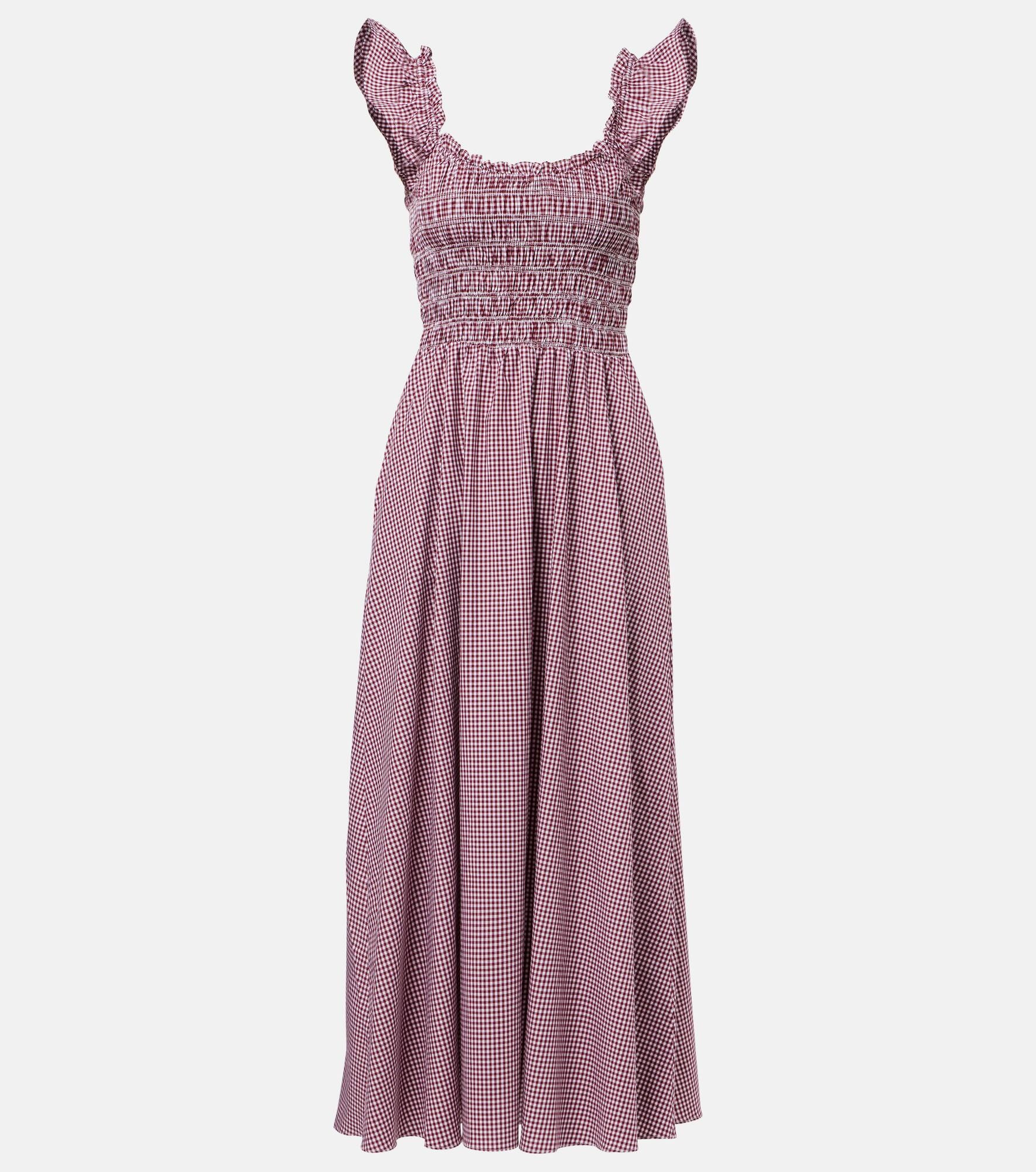 Eudora shirred cotton-blend maxi dress - 1