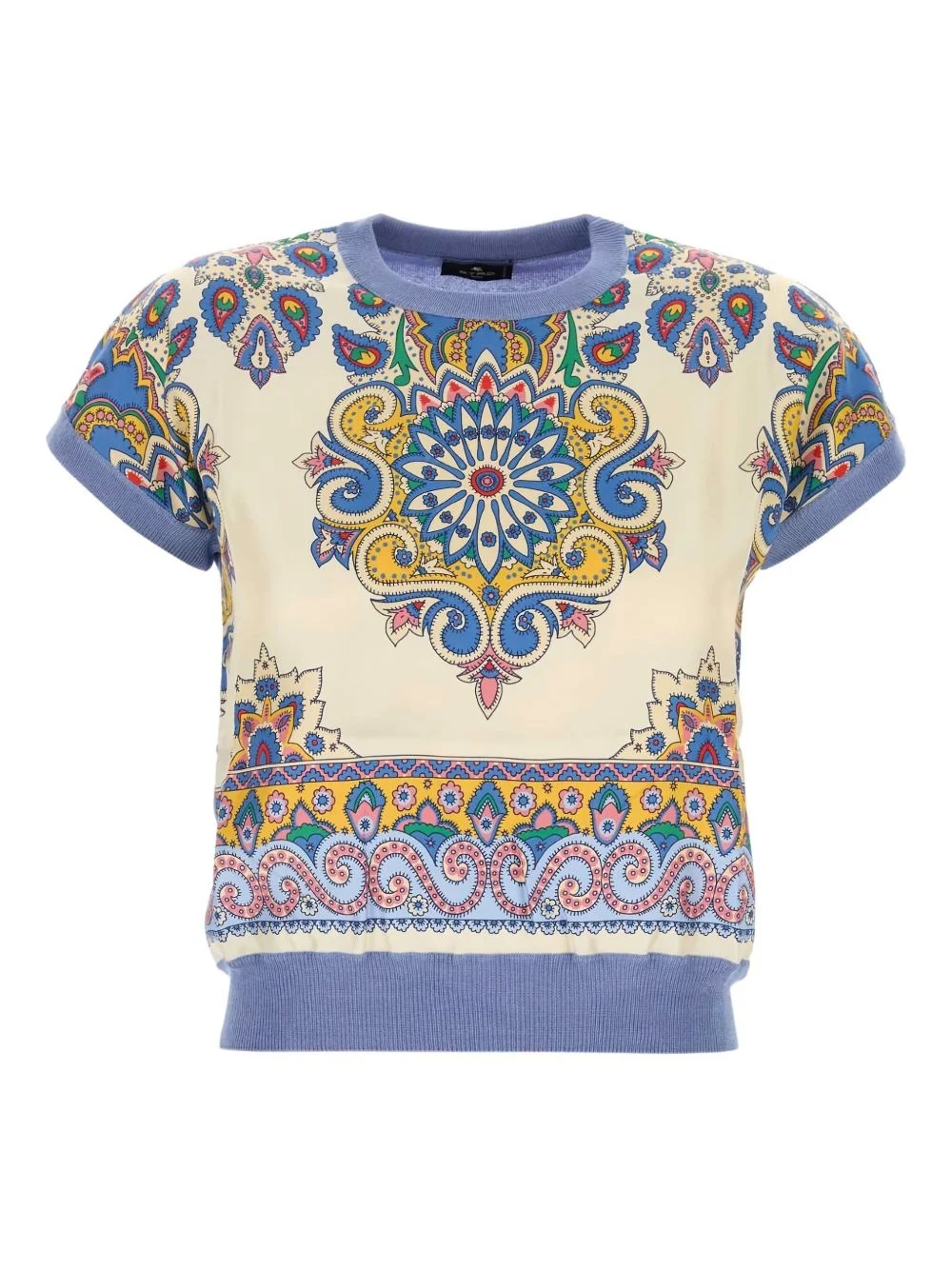 paisley-print short-sleeve top - 1