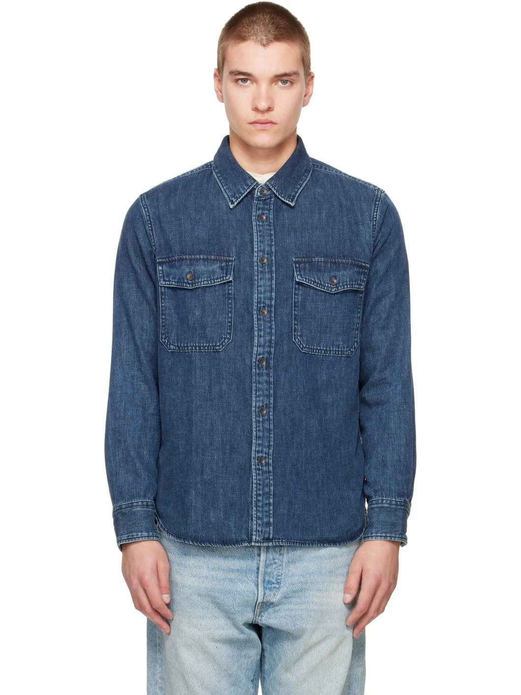 Blue CPO Denim Shirt - 1
