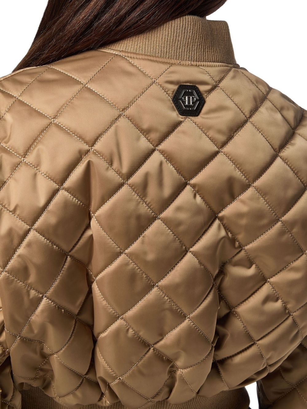quilted logo-embroidered jacket - 4