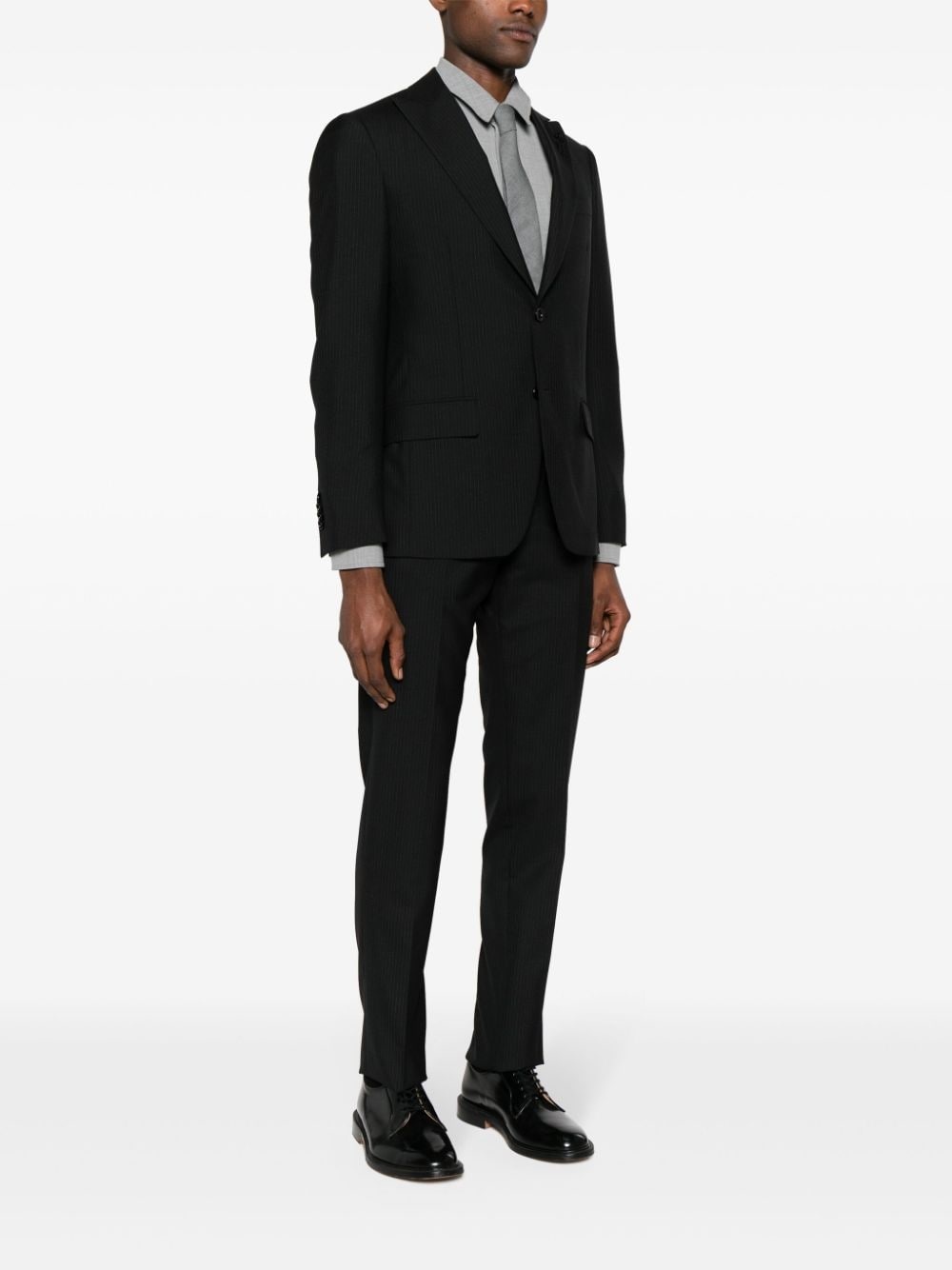 pinstriped single-breasted suit - 3