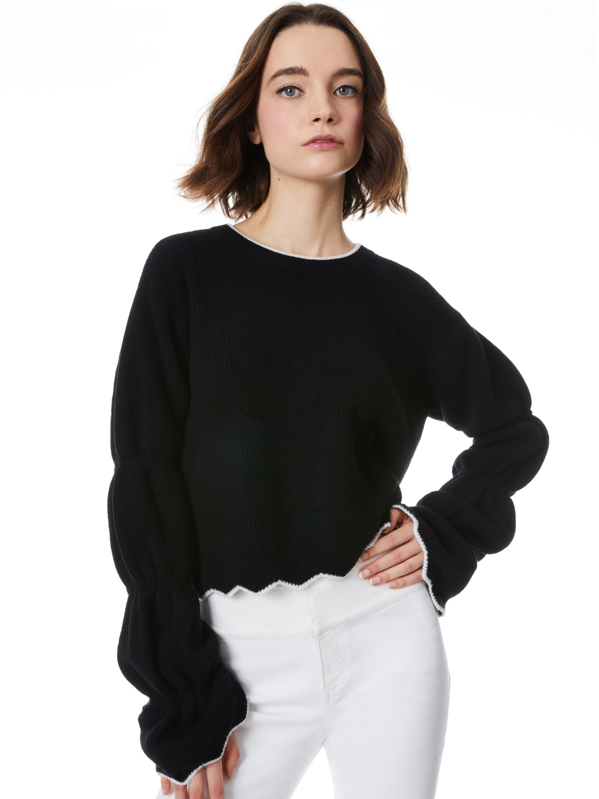 FOSS PUFF SLEEVE CROPPED PULLOVER - 2