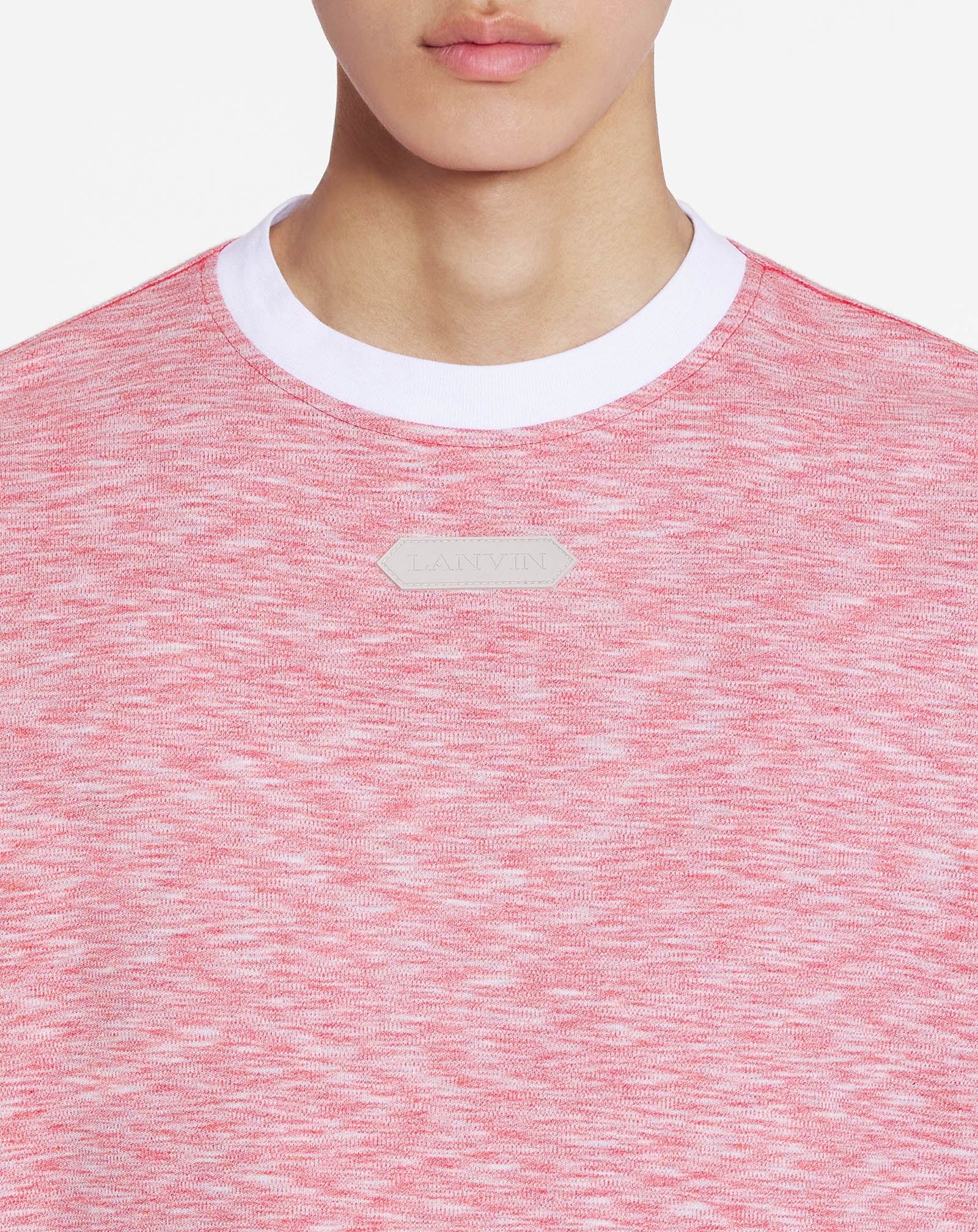 HEATHERED-EFFECT LOOSE-FITTING T-SHIRT - 5