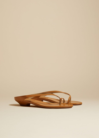 KHAITE The Marion Flat in Nougat Leather outlook