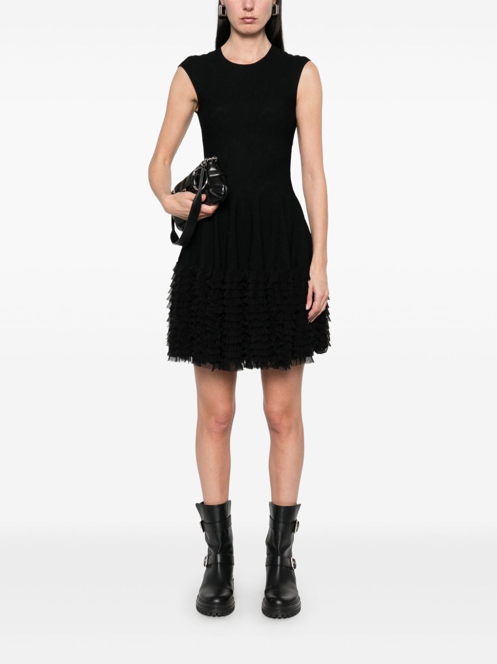 lace knit ruffle dress - 2