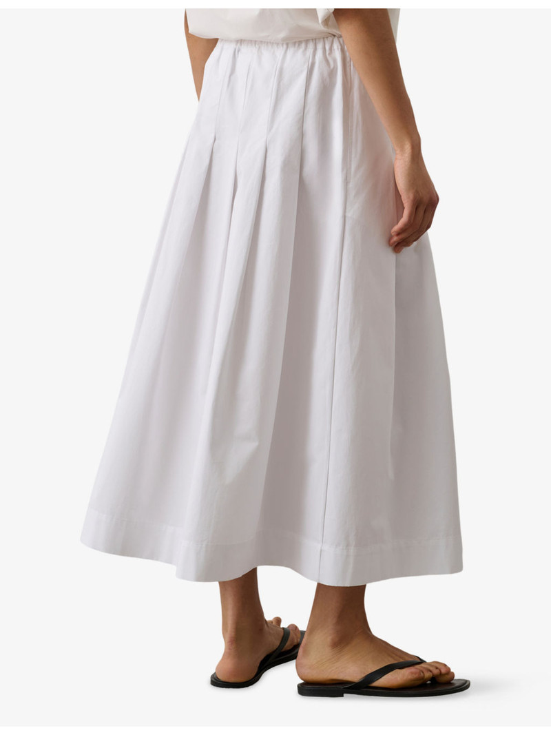 Amalia Pleated Cotton Midi Skirt 4