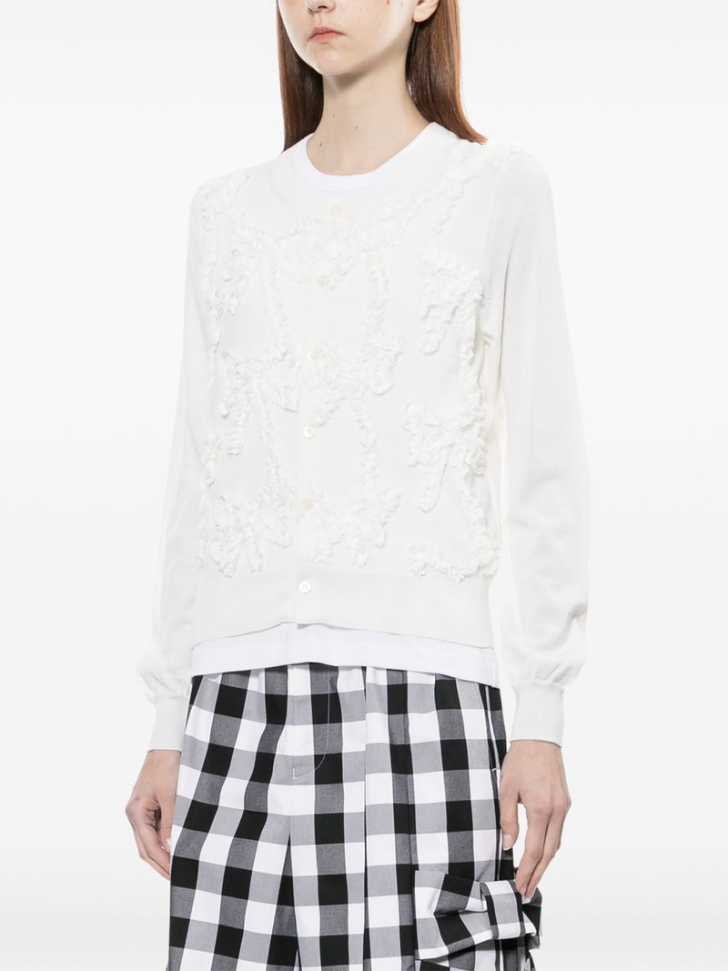 ribbon-design ruffle cardigan 3