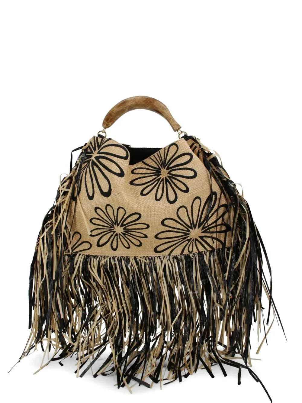 floral fringe tote bag - 1