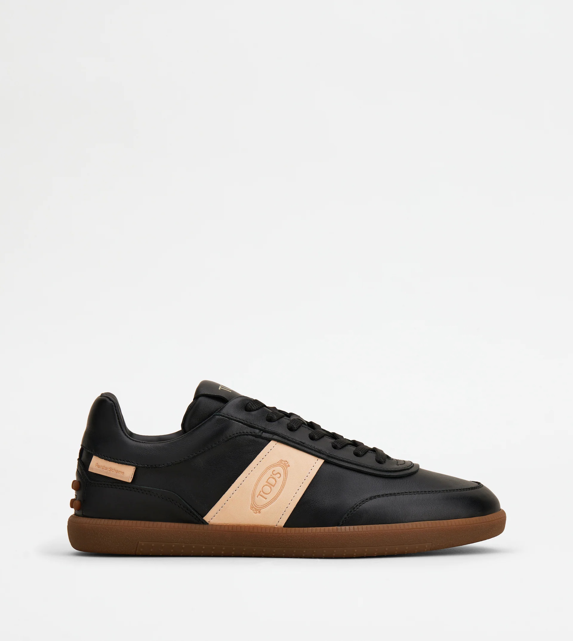 TOD'S TABS SNEAKERS IN LEATHER - BLACK - 1