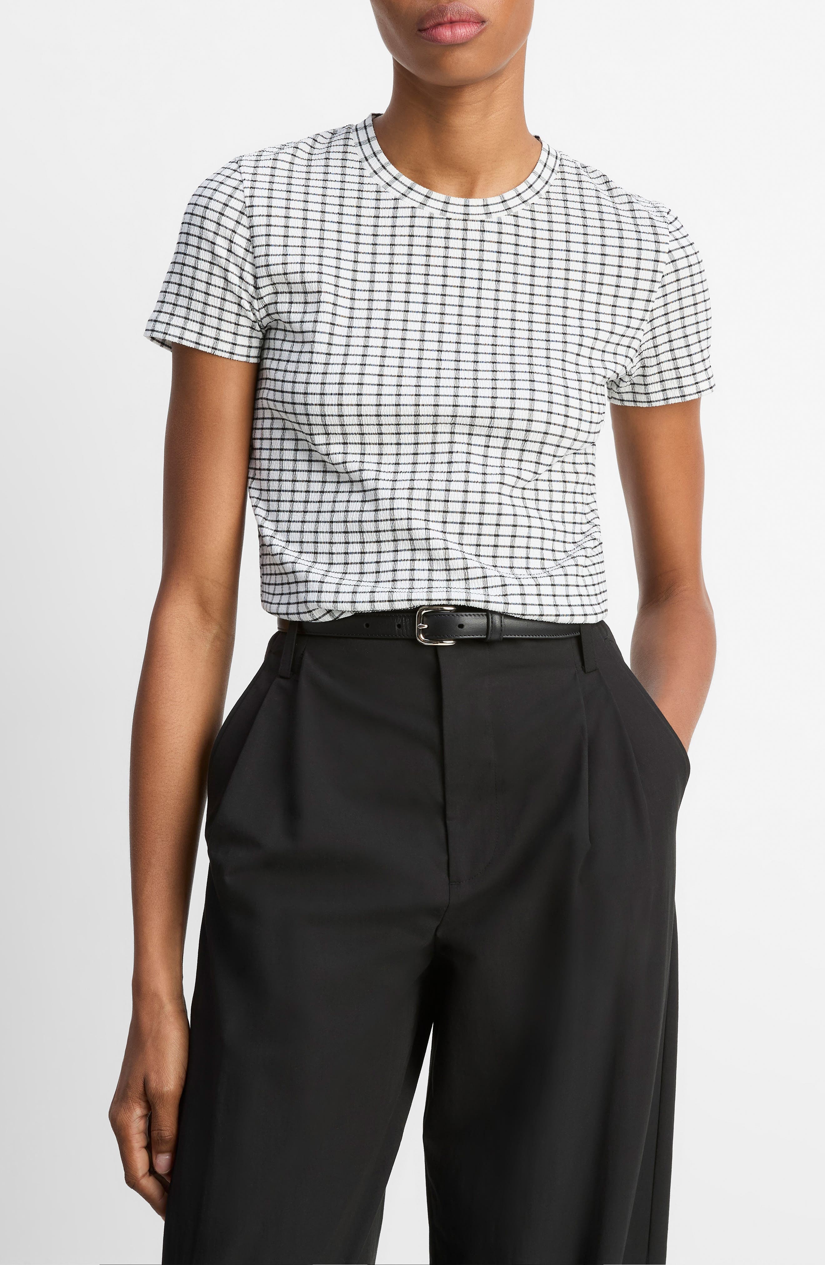 Vince Crew Knit Top in Black Combo at Nordstrom - 1