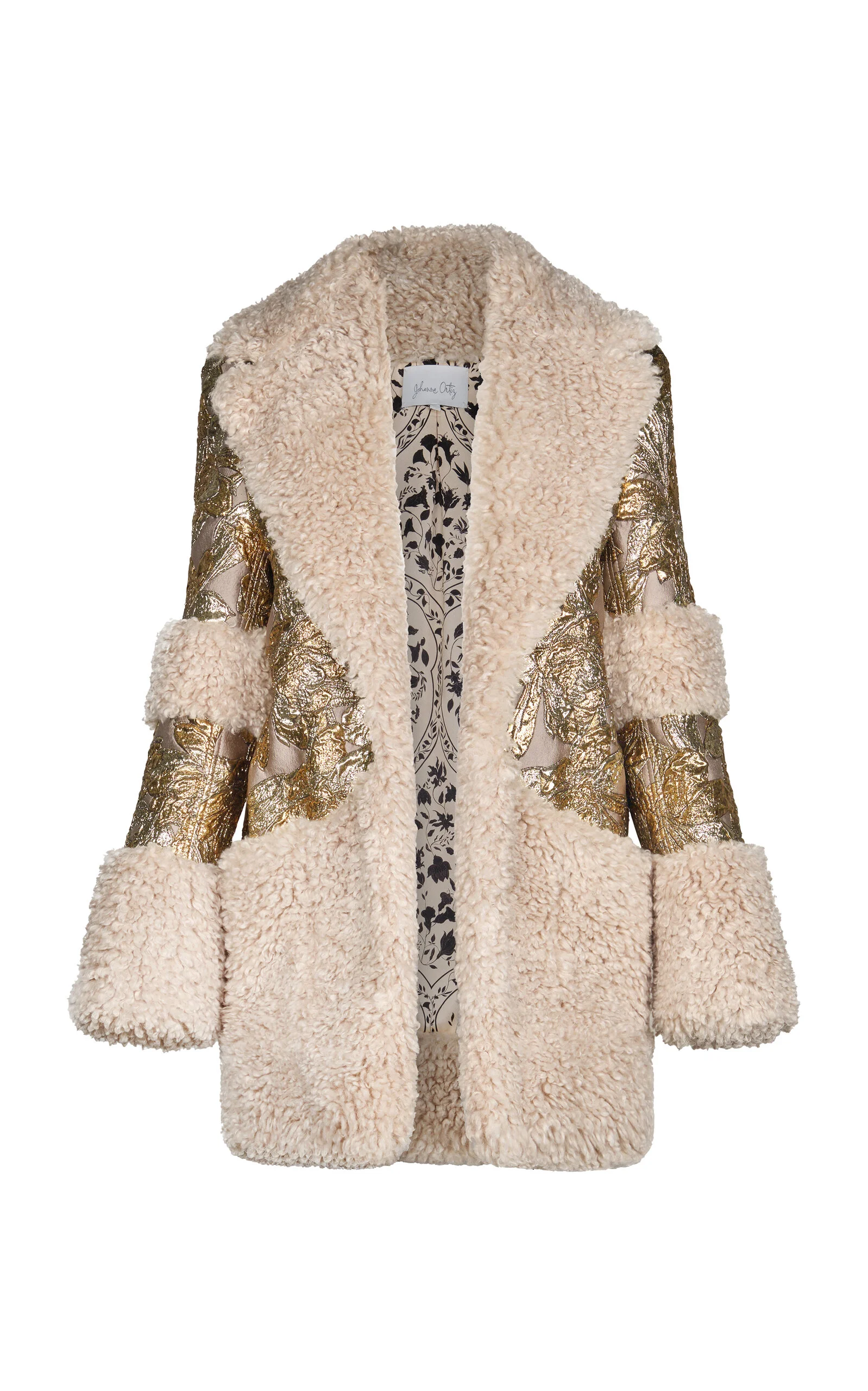 Metallic Furry Jacket dark green - 1