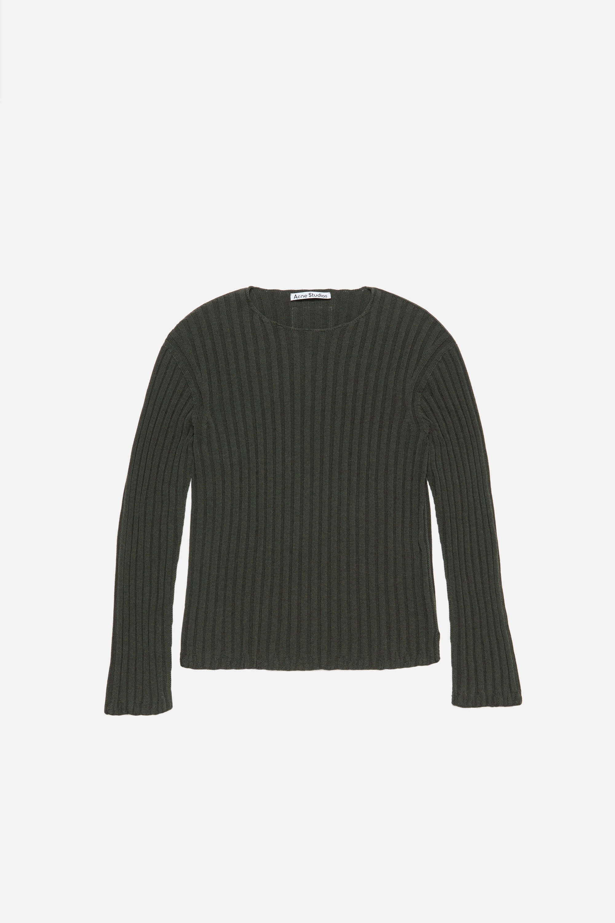 Ribbed crewneck knit - Vintage green - 1