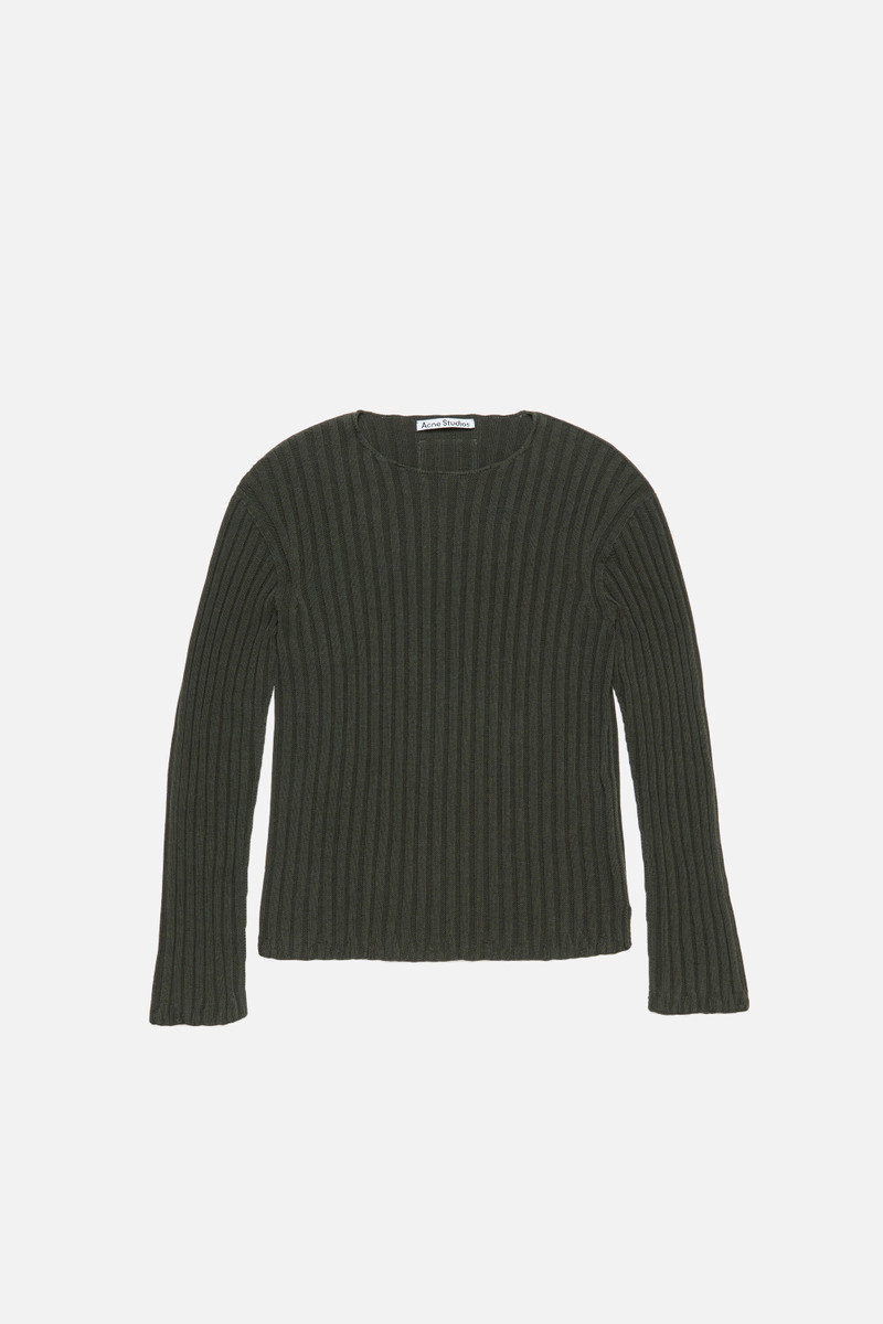 Ribbed crewneck knit - Vintage green 6