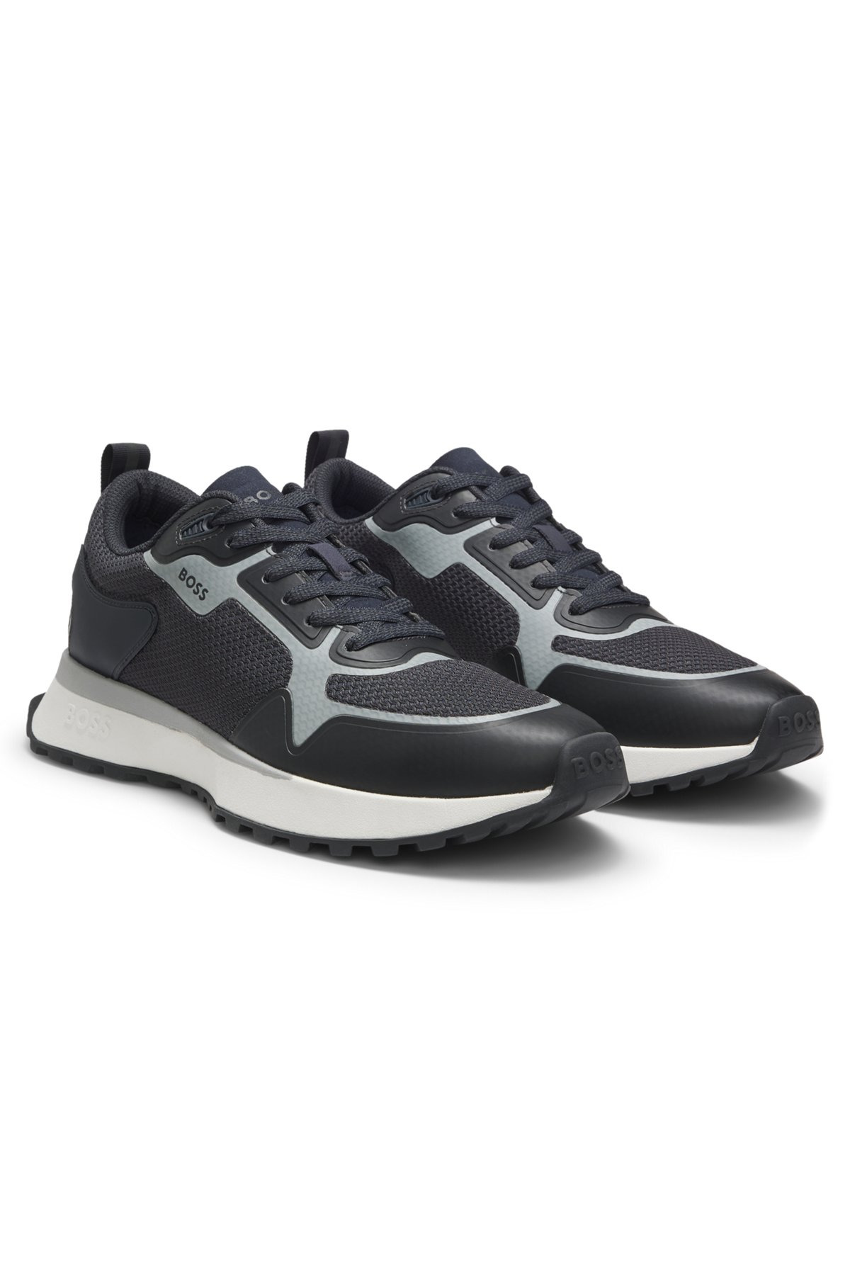 MIXED-MATERIAL TRAINERS WITH MESH DETAILS AND BRANDING - 2