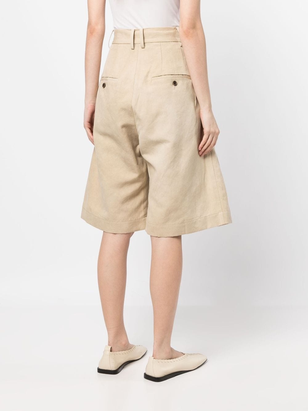 knee-length wide-leg shorts - 4