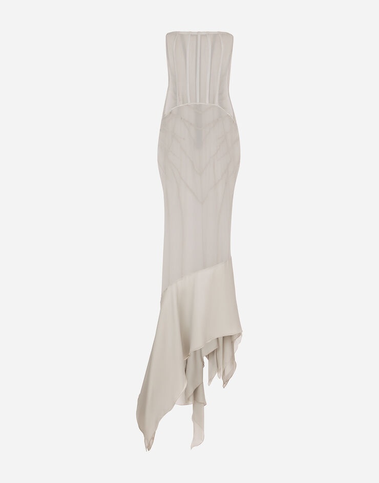 Long silk georgette dress - 1