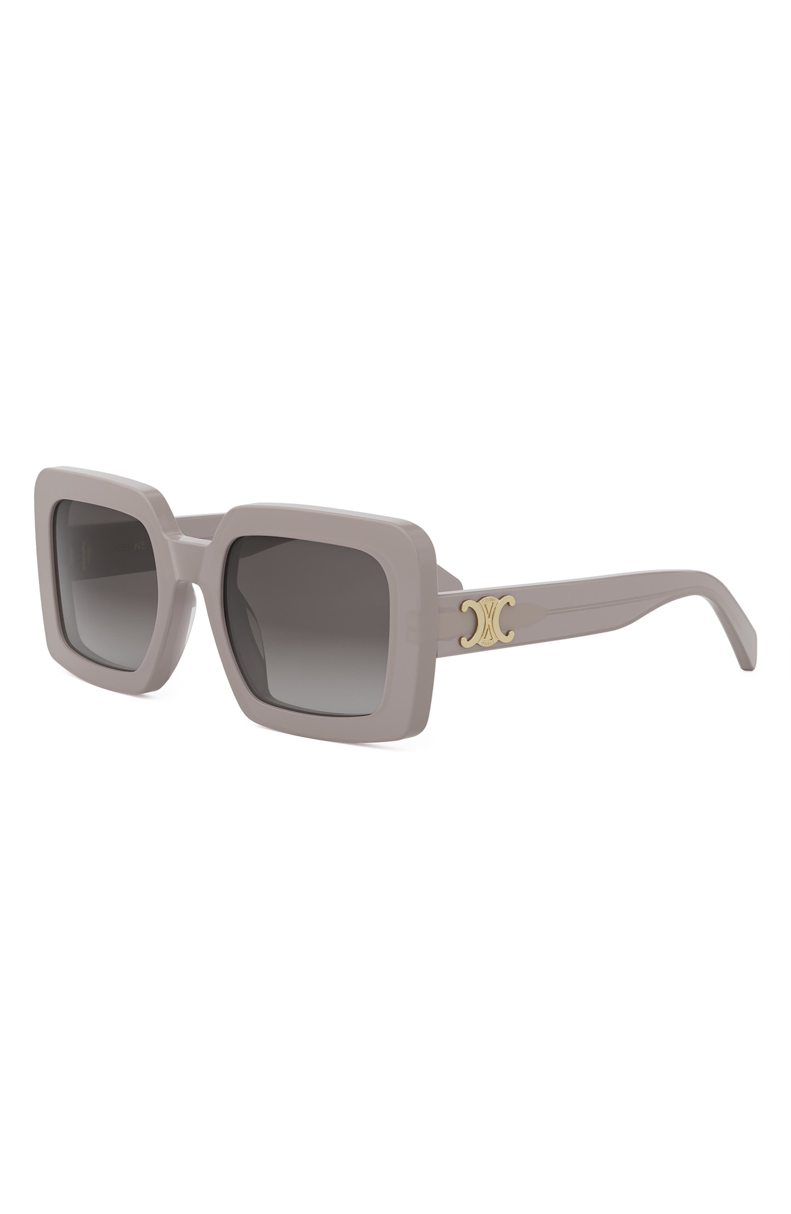 CELINE Triomphe 56mm Square Sunglasses in Shiny Light Brown /Brown at Nordstrom - 2