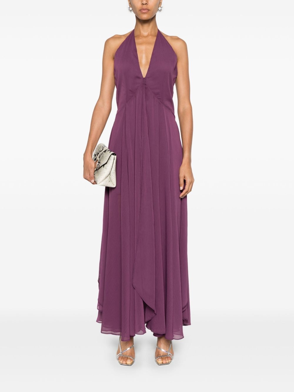 chiffon halterneck dress - 2
