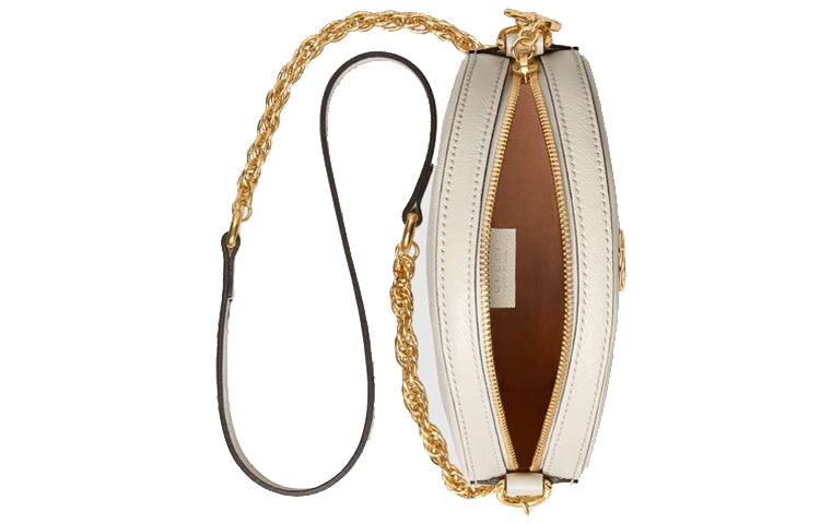 (WMNS) Gucci Ophidia Gold Logo Stripe Webbing Leather Chain Shoulder Messenger Bag Mini White 550618 - 6