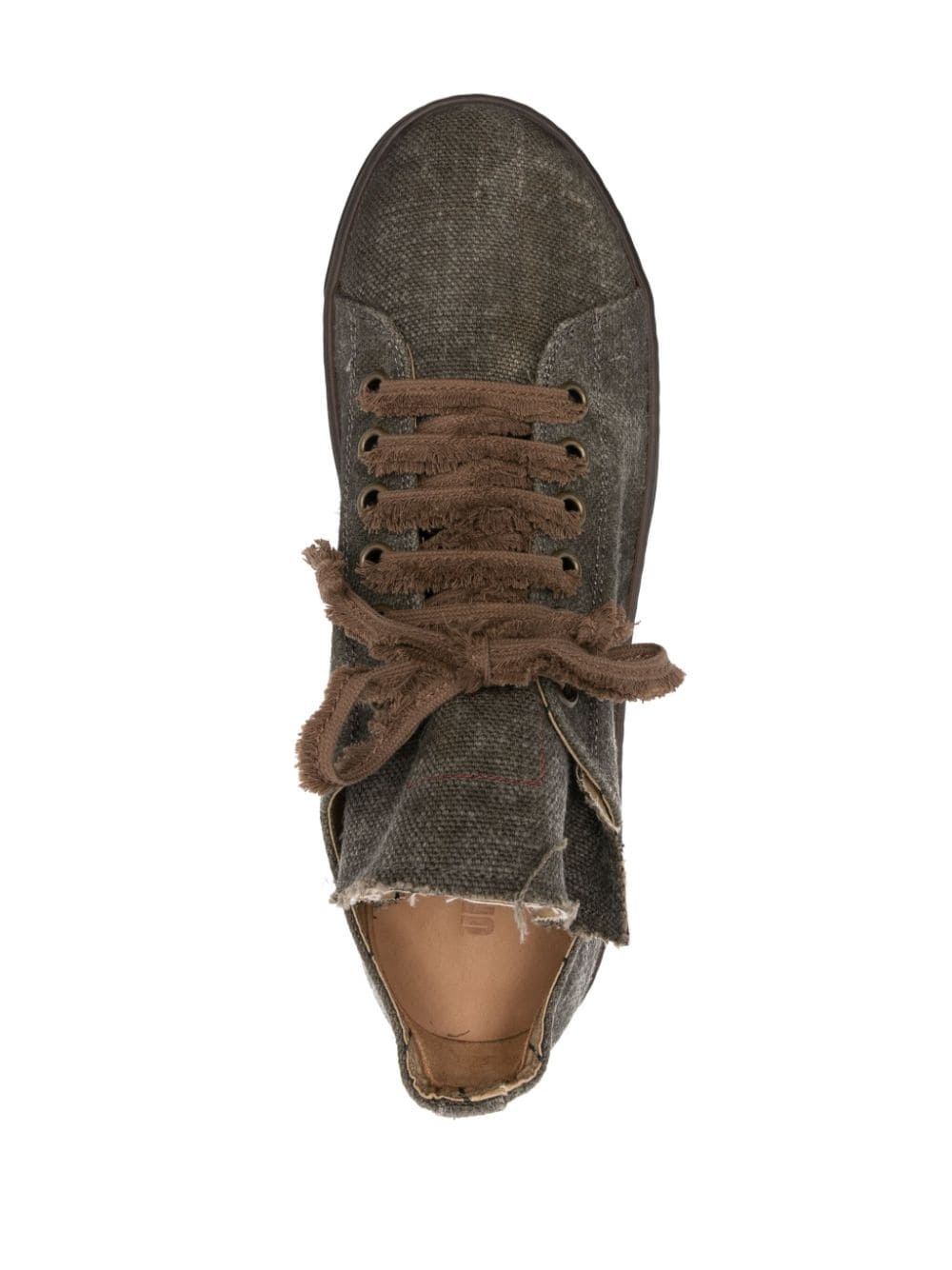 distressed round-toe sneakers - 4