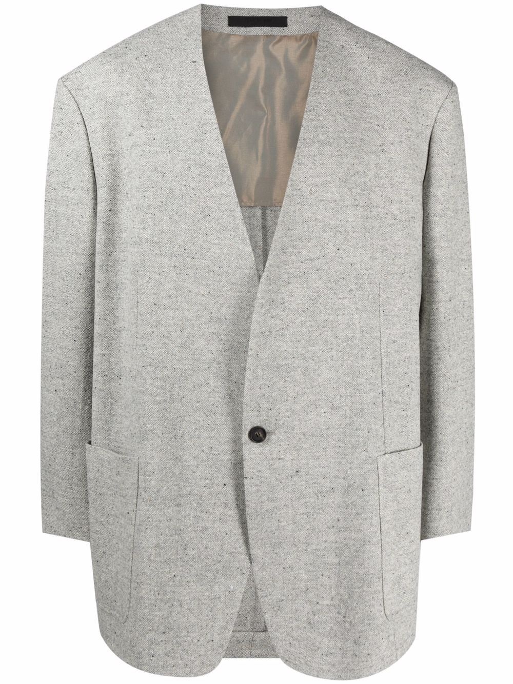 single-breasted V-neck blazer - 1