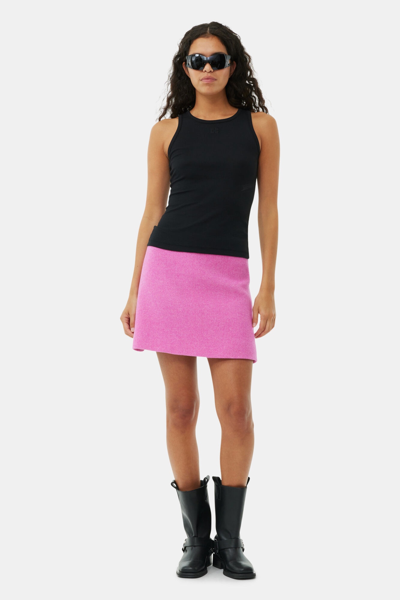 BLACK SOFT COTTON RIB TANK TOP - 3