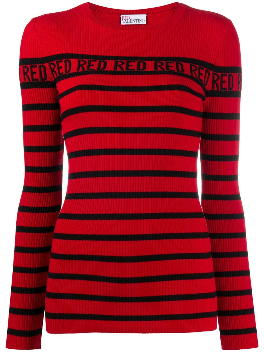 striped rib-knit jumper - 1