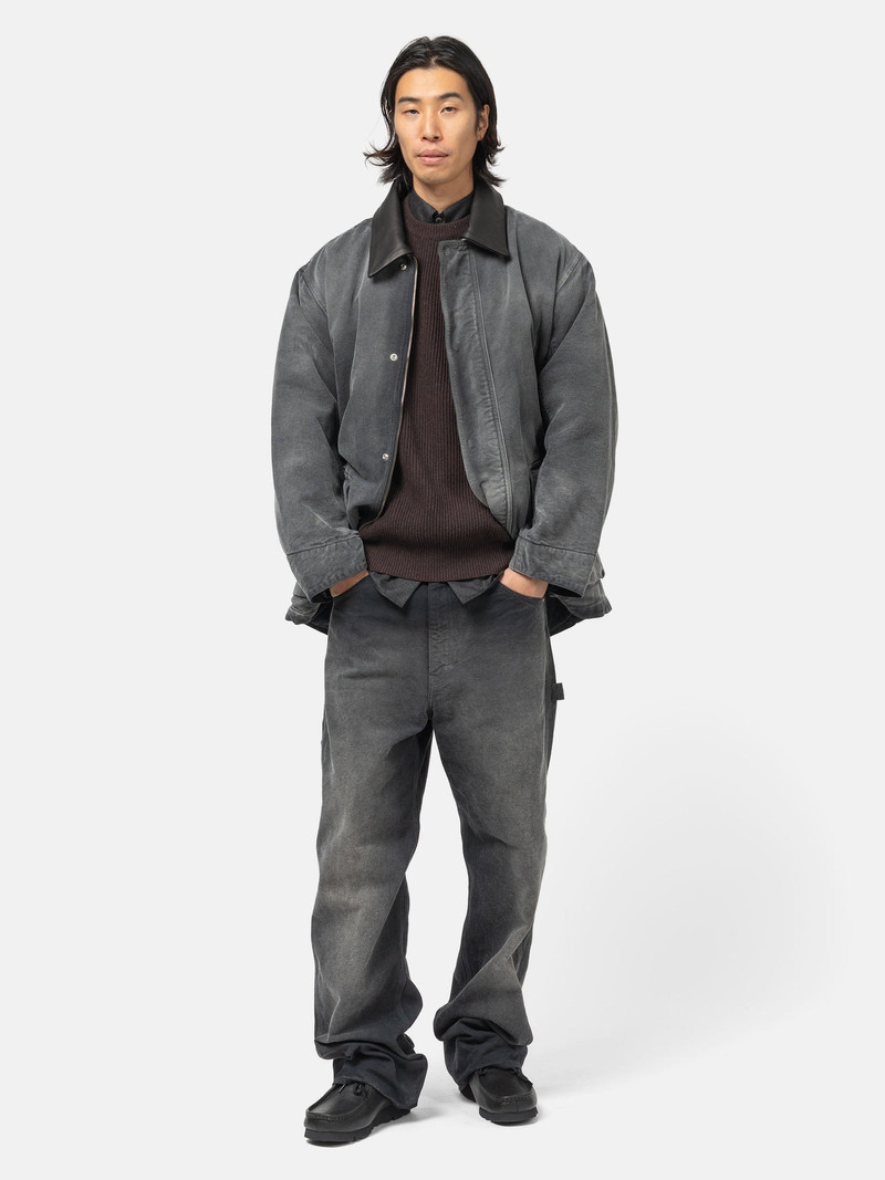 AURALEE Product Dyed Organic Cotton Duck Painter Pants Faded Black outlook